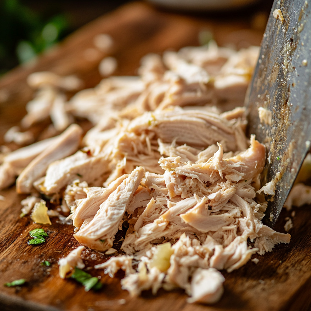 Serving Instant Pot chicken with herbs