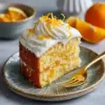 mandarin orange cake baking in oven