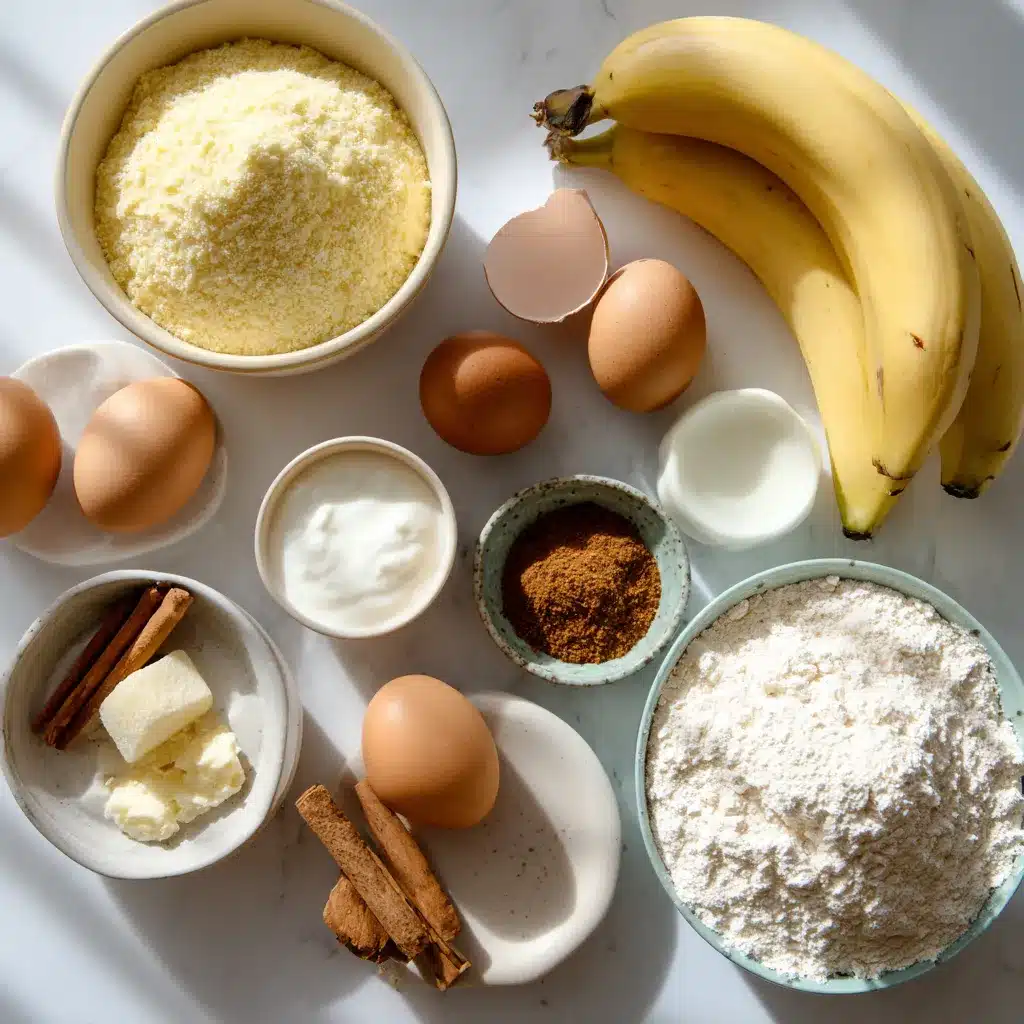 ingredients for banana bread recipe with cake mix