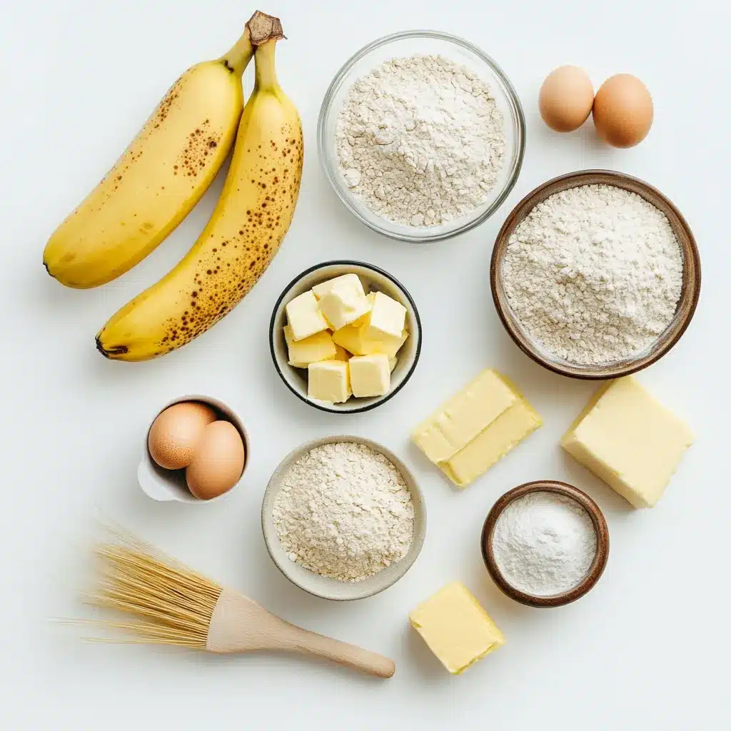 Banana bread recipe with two bananas ingredients