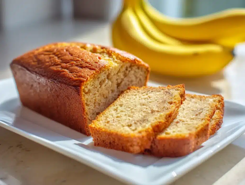 banana bread recipe with cake mix sliced