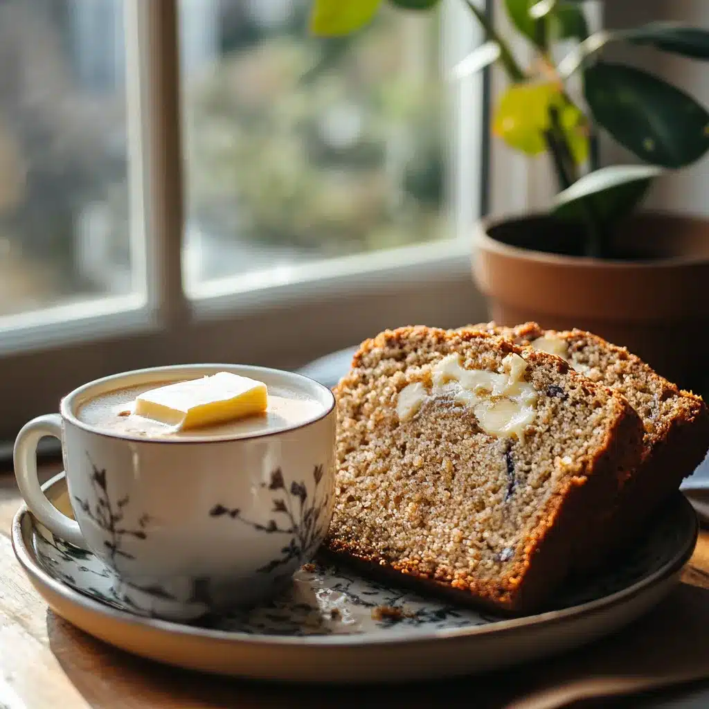 Finished banana bread recipe with two bananas
