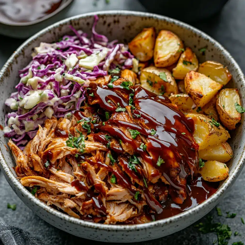 BBQ chicken bowl with 3 ingredient sauce