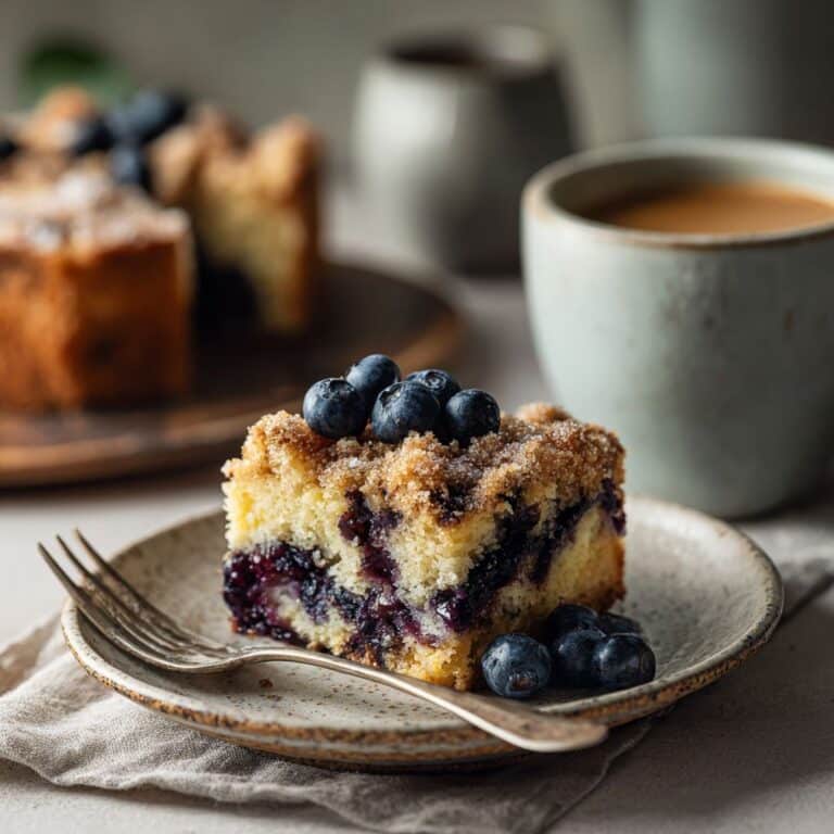 blueberry coffee cake recipe card