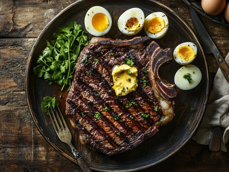 Carnivore diet recipes with steak, eggs, and bone marrow