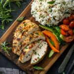 Frozen chicken breast Instant Pot cooked and served