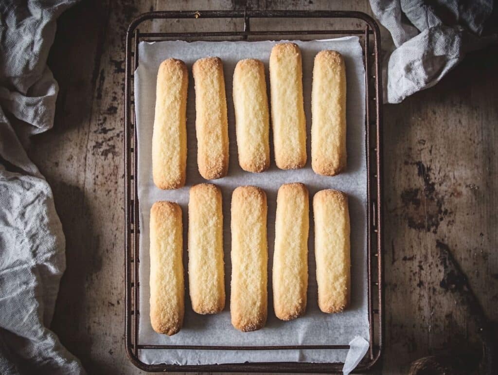 gluten free ladyfingers on cooling rack