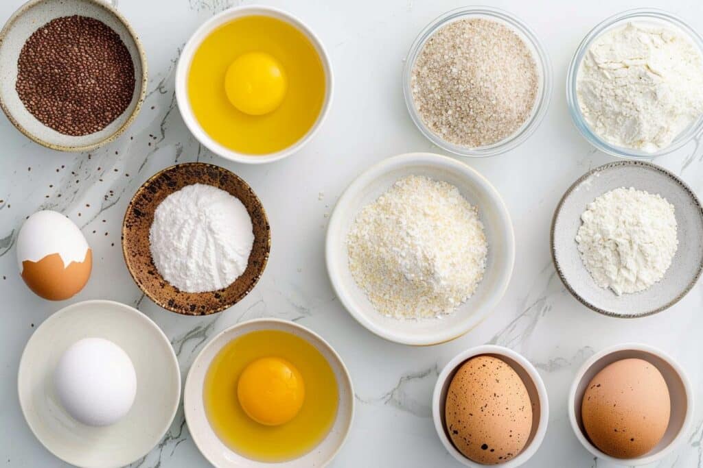 keto hamburger bun ingredients laid out