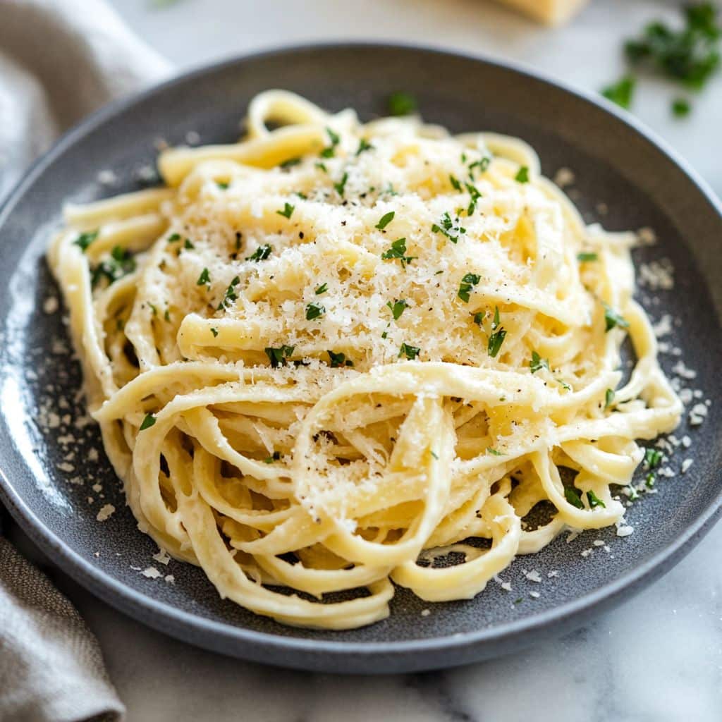 Keto Pasta 5 keto pasta served in stoneware bowl