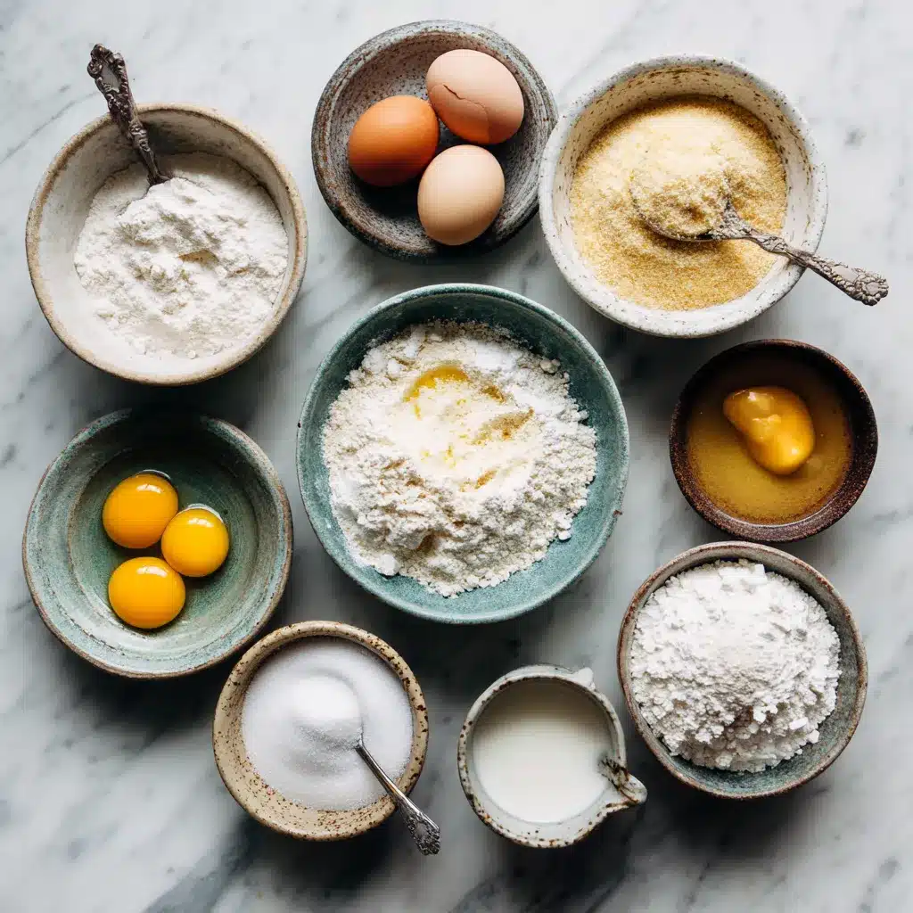 Ingredients for making mini pancakes on counter