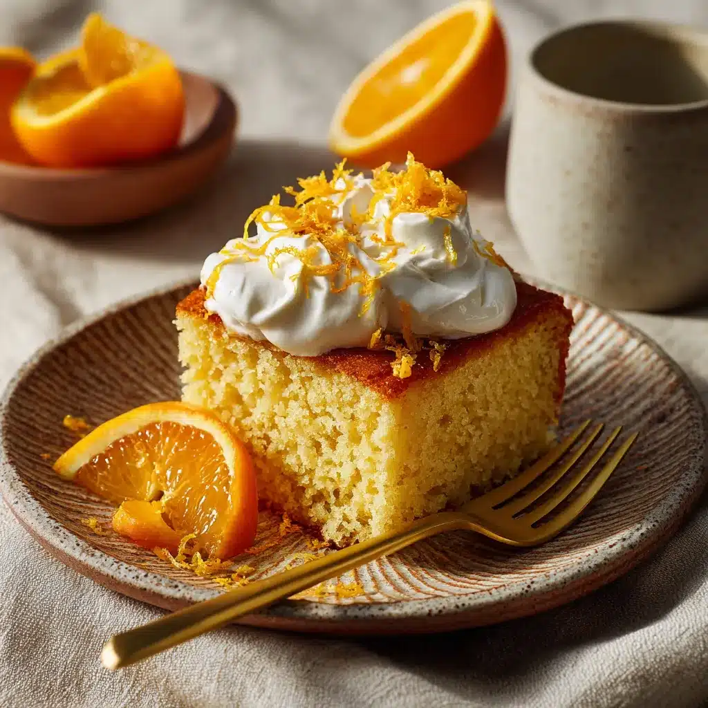 slice of mandarin orange cake served