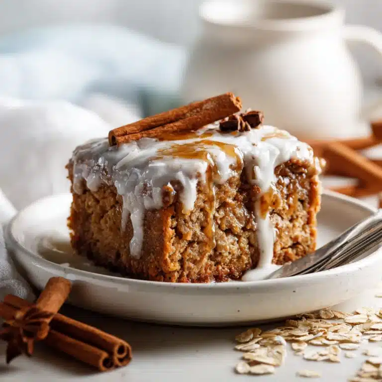 slice of oatmeal cake served