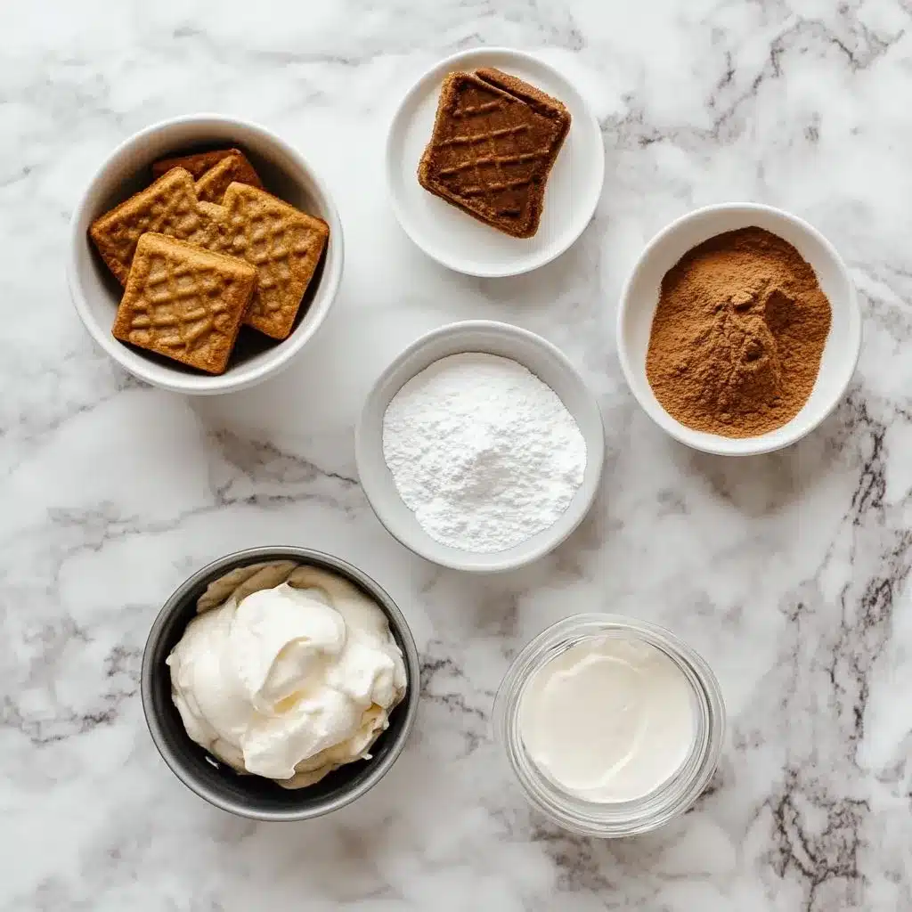 biscoff tiramisu ingredients flat lay