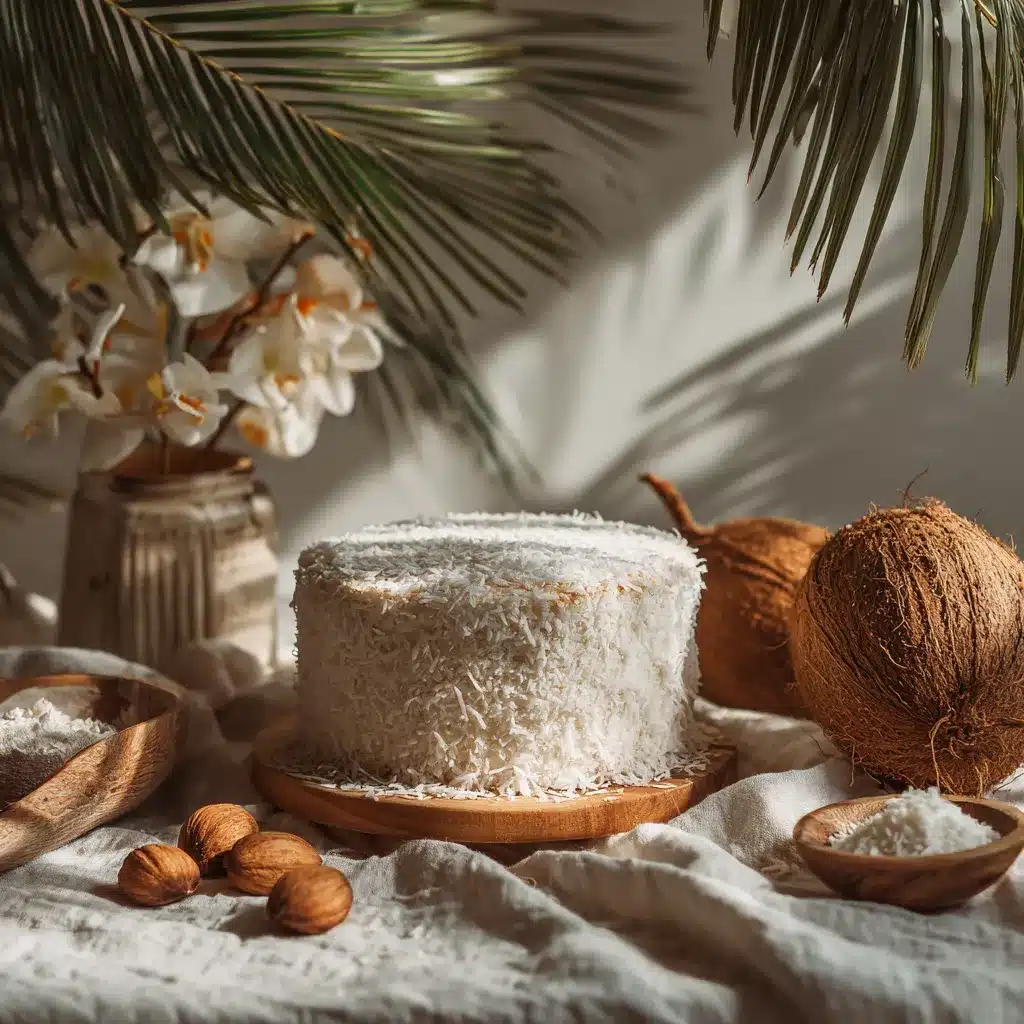 slice of coconut cake on plate