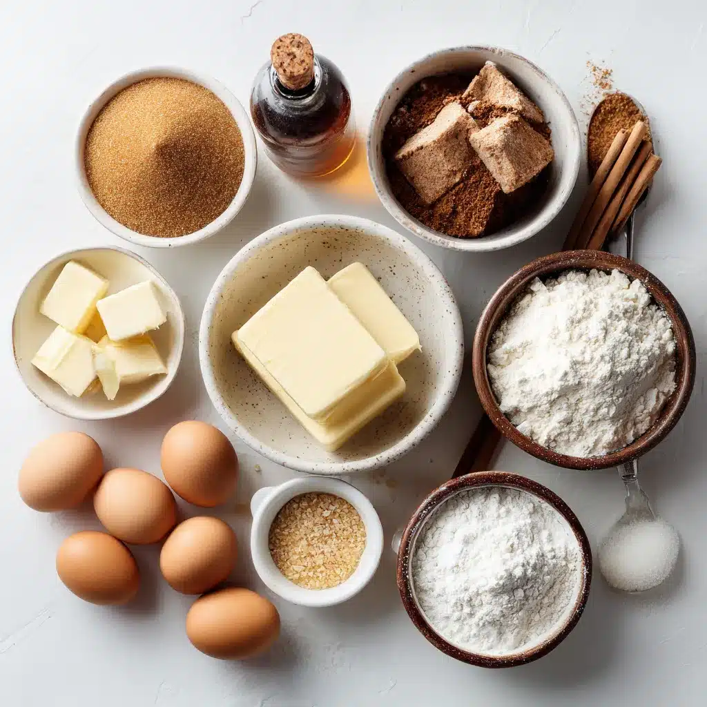 Ingredients for butterscotch pound cake recipe
