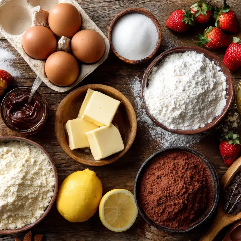 cake ingredients grouped by flavor