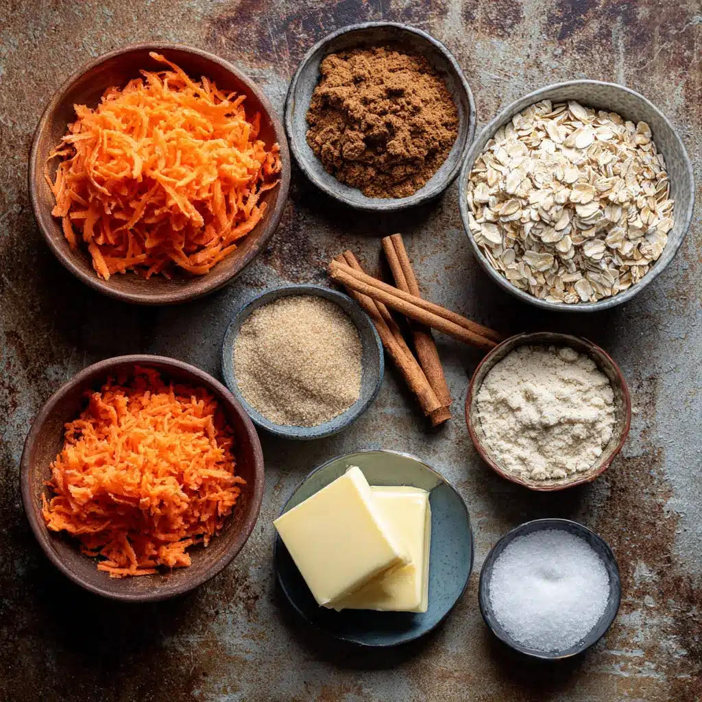 Ingredients for carrot cake cookies recipe