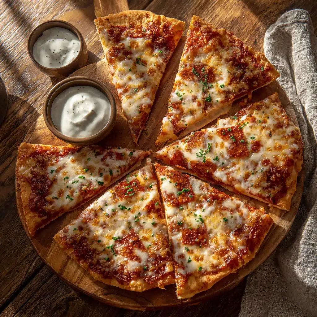 Unbaked checkerboard pizza with turkey bacon and chicken ham squares