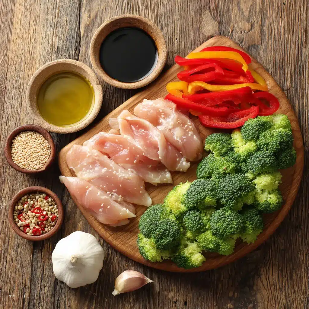 Ingredients for chicken stir fry recipe
