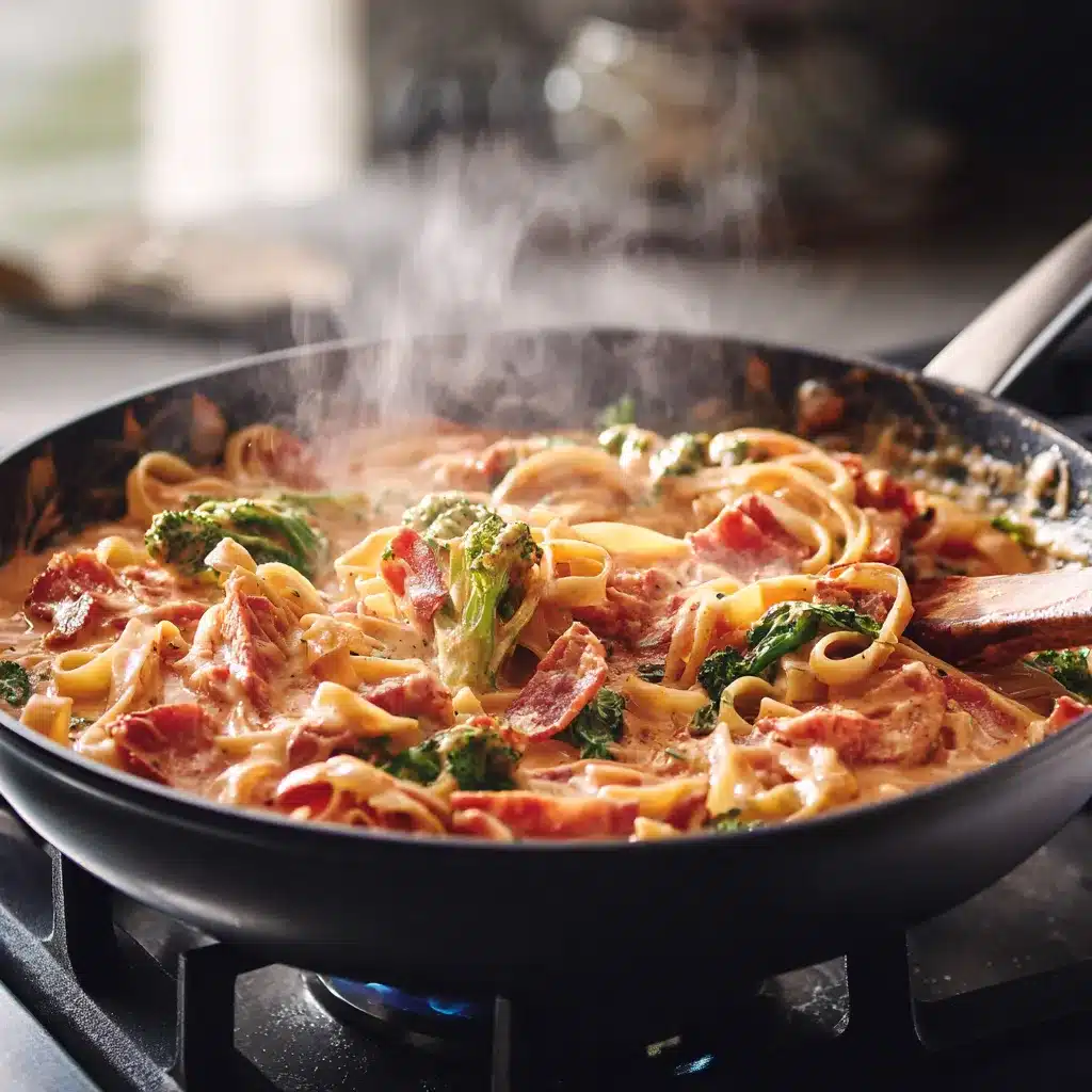 Served Creamy Tomato Basil Chicken Pasta Keto