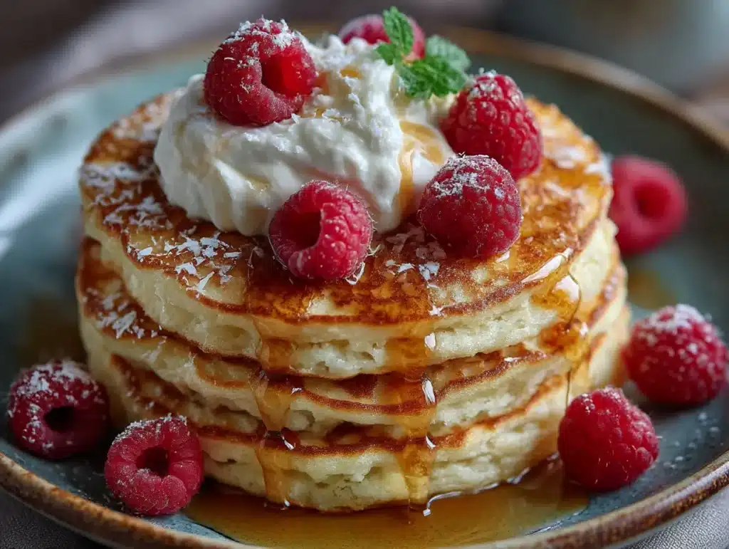 keto pancakes with coconut cream