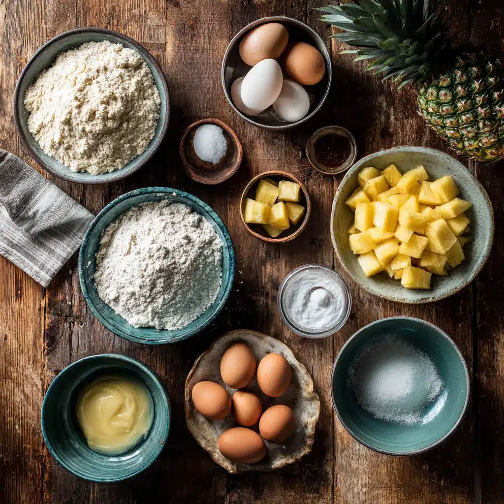 Pineapple cake ingredients laid out