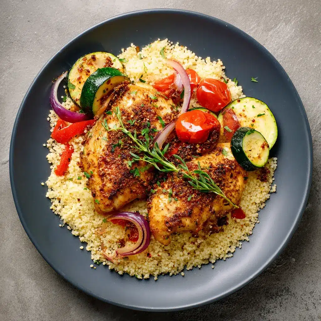 Moroccan couscous and chicken platter