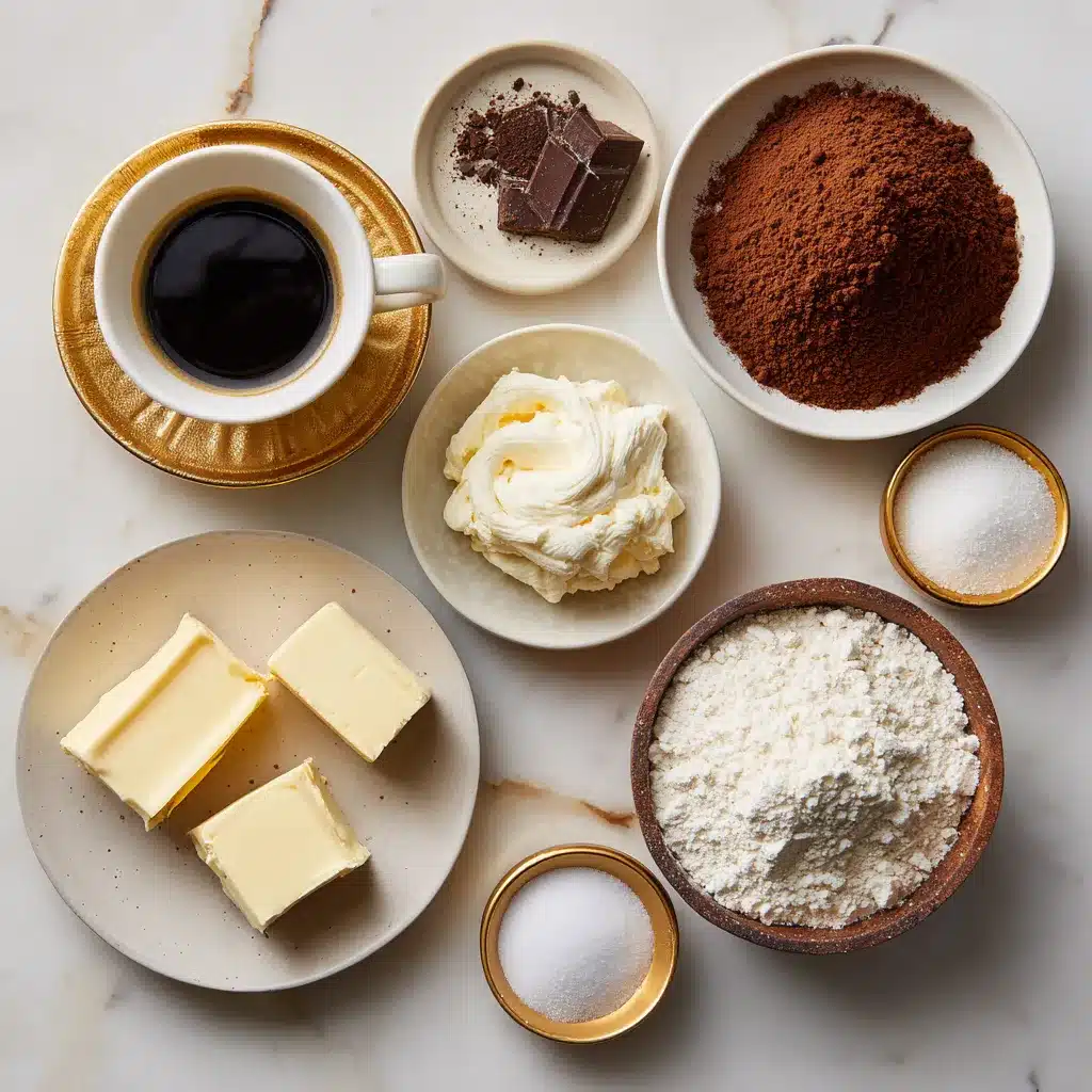 tiramisu cookies ingredients laid out