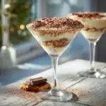 serving tiramisu martinis with ladyfingers
