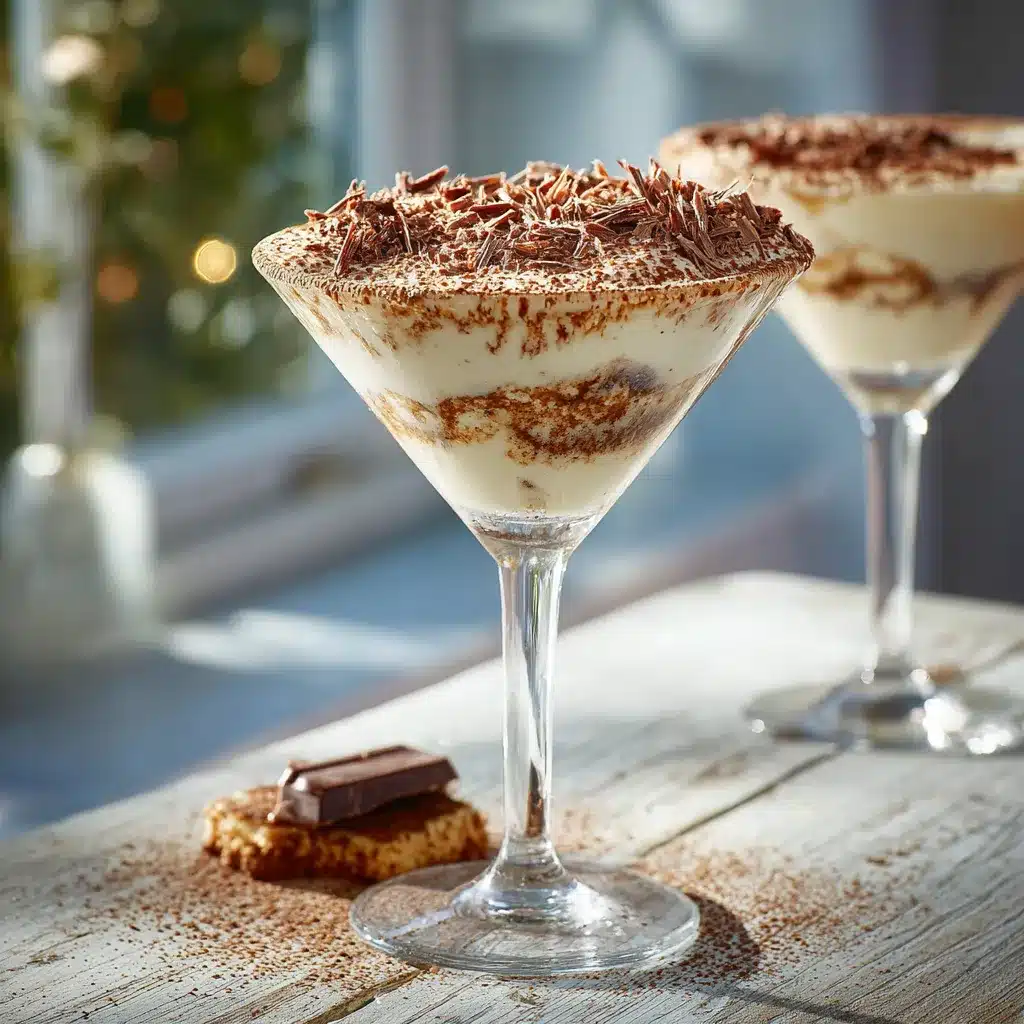 serving tiramisu martinis with ladyfingers
