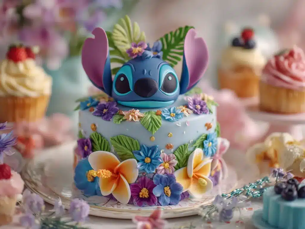 stitch cake ingredients on kitchen table