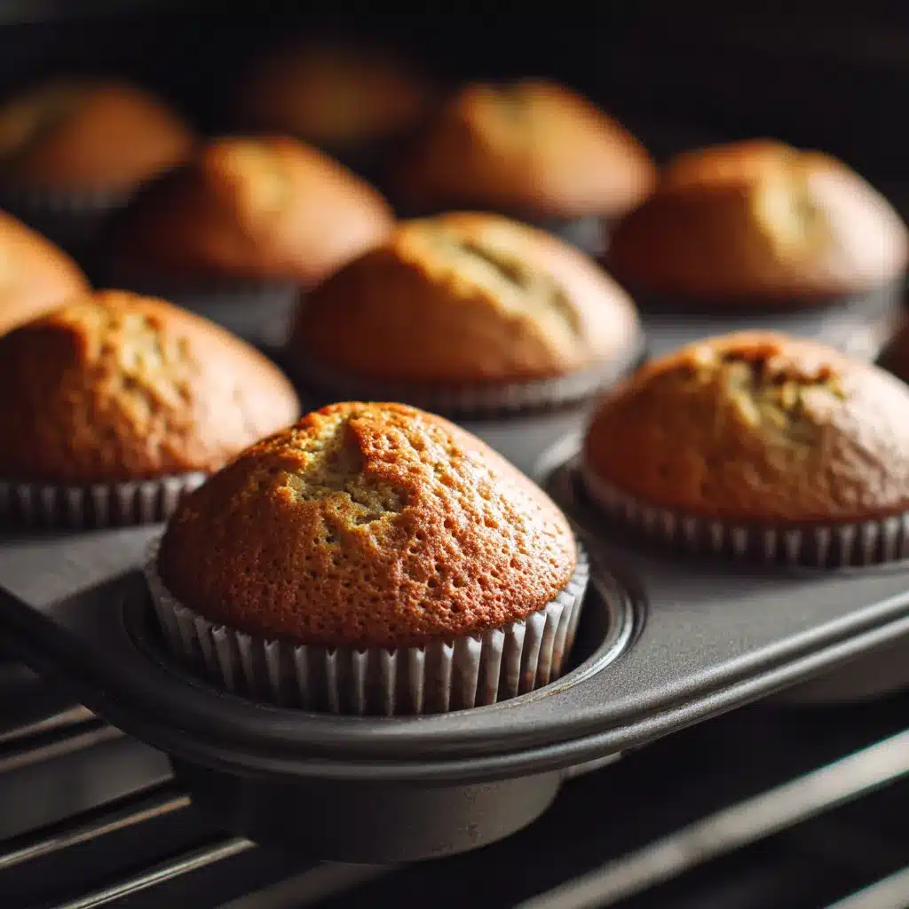 Banana Cupcakes baking in the oven