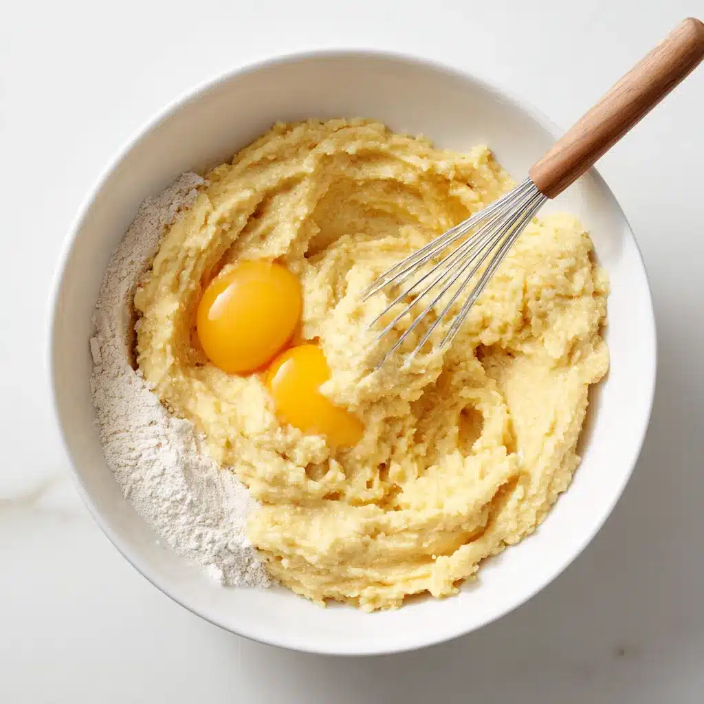 Mixing banana cupcake batter