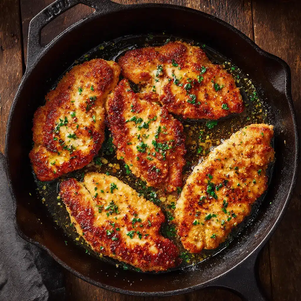 Skillet bruschetta chicken cooking