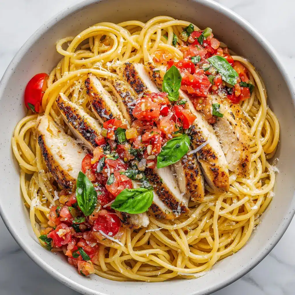 Bruschetta pasta with chicken