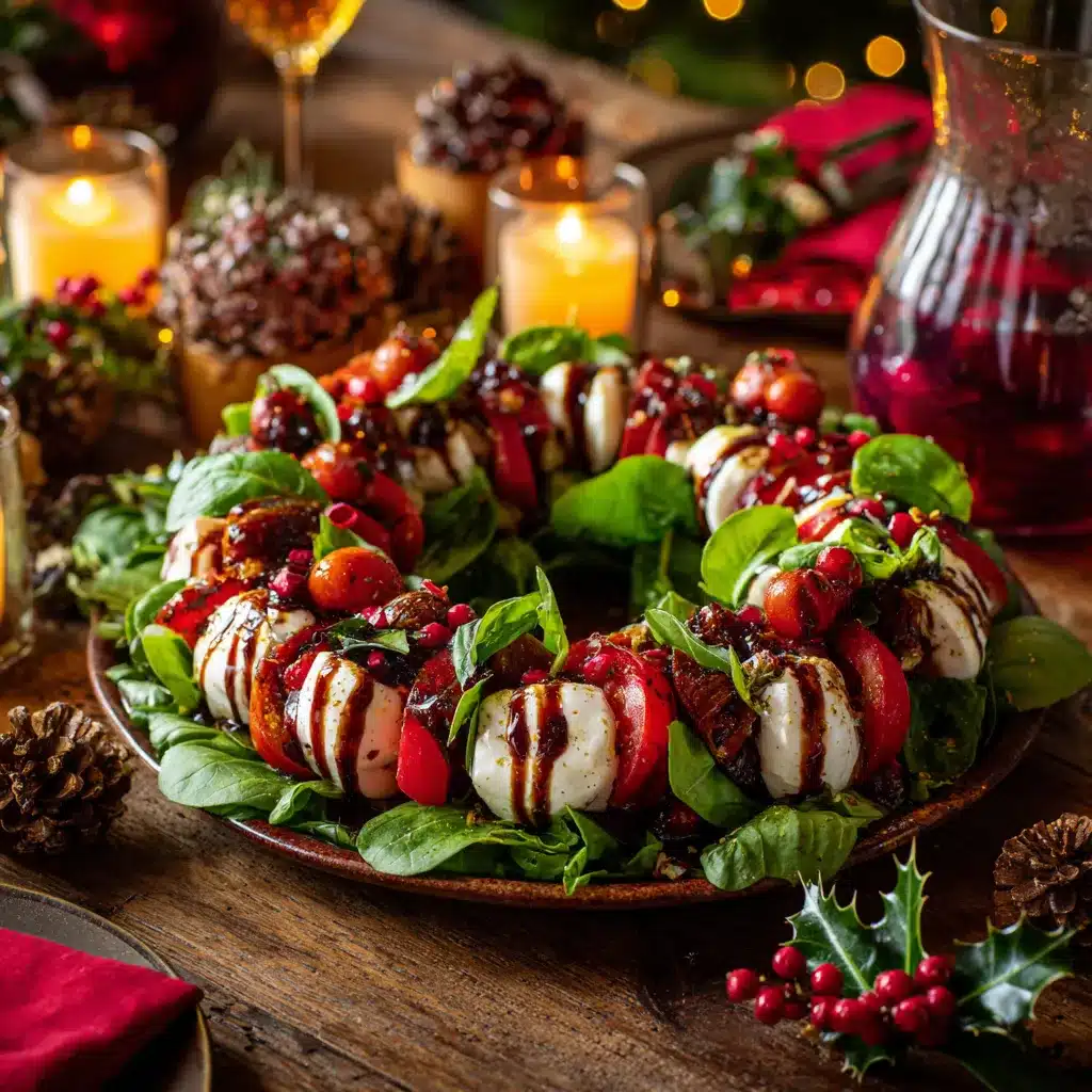 printable candy cane caprese wreath recipe card
