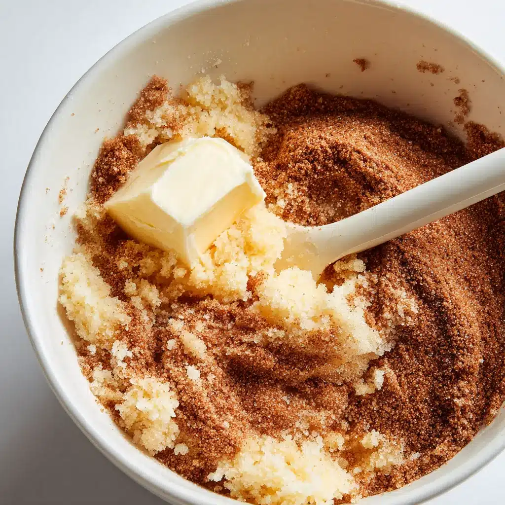 Preparing cinnamon sugar filling for muffins
