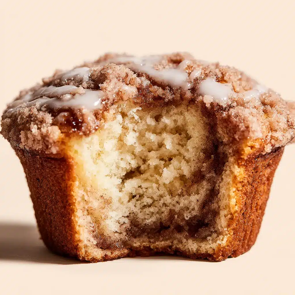 Cinnamon Roll Muffin sliced with gooey cinnamon sugar filling