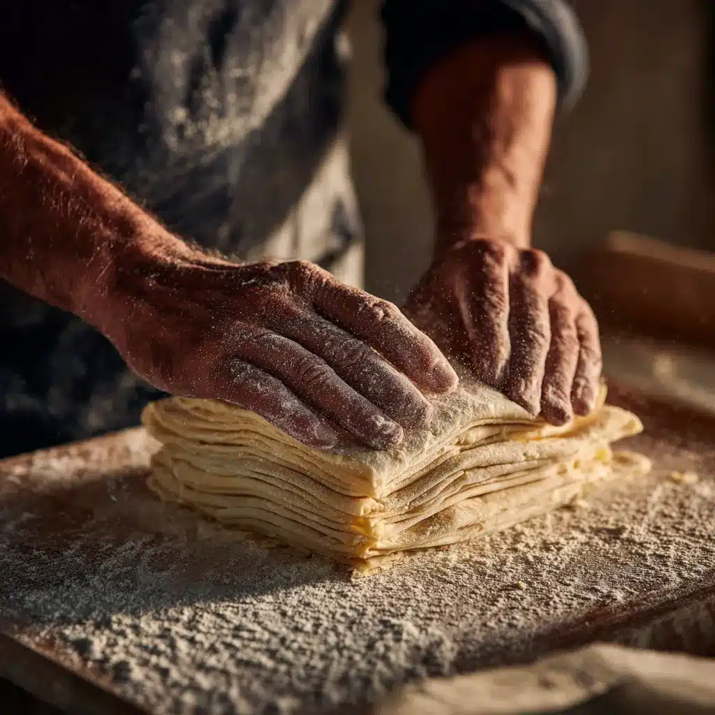 croissant dough recipe step folding butter