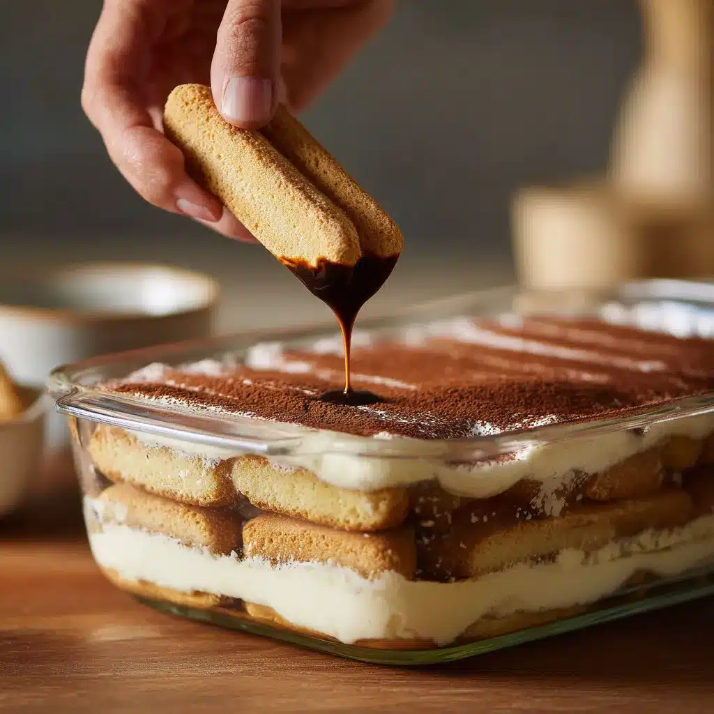 Authentic Italian Tiramisu Cake Recipe – Classic Dessert You’ll Love 8 Dipping ladyfingers in espresso for tiramisu