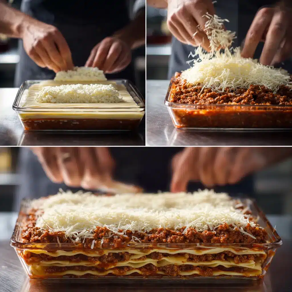 layering lasagna with cottage cheese