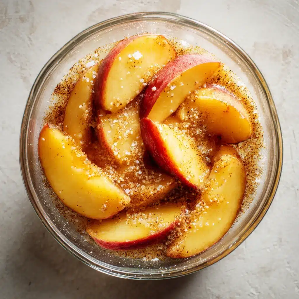 Preparing peach pie filling