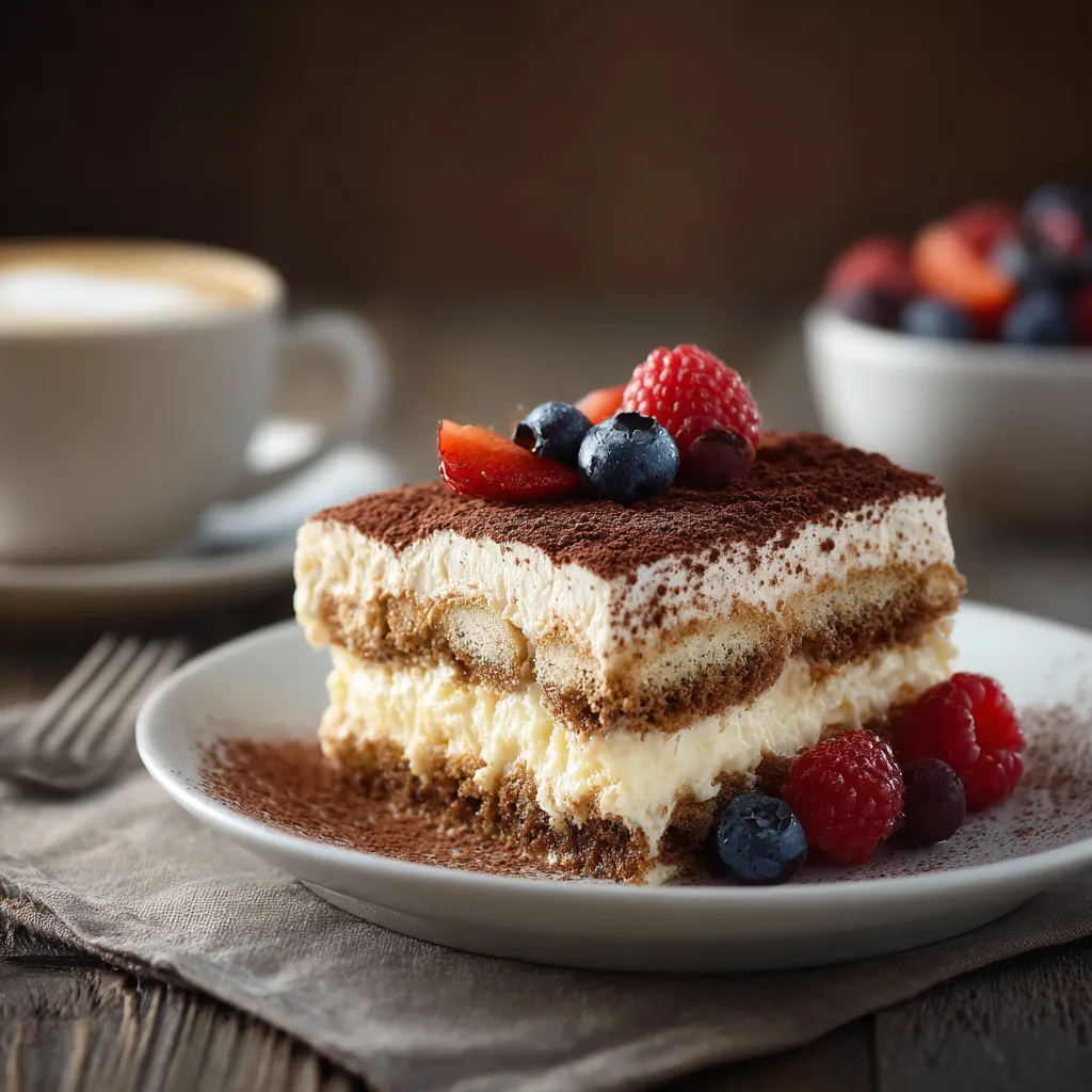 Assorted tiramisu flavors served on a rustic platter