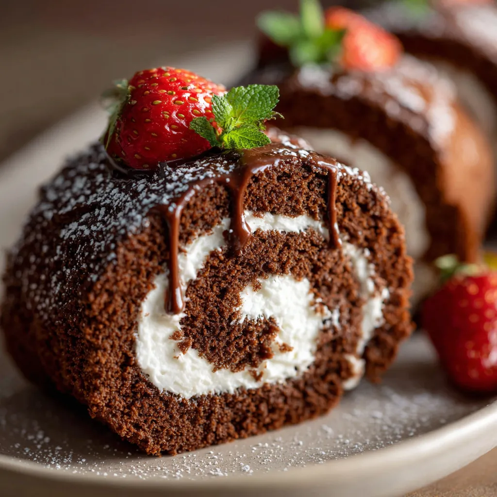 Close-up of moist chocolate sponge cake texture