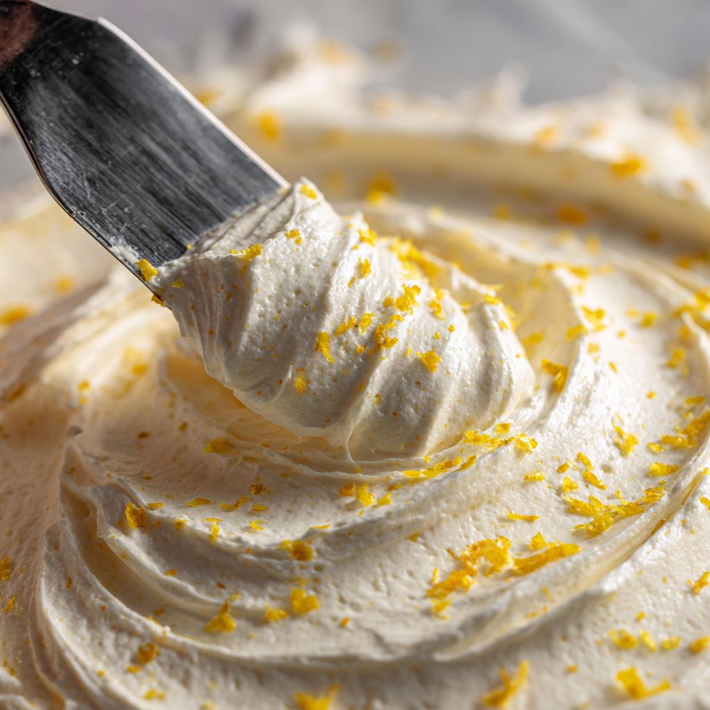 Dipping ladyfingers into lemon syrup for tiramisu assembly.