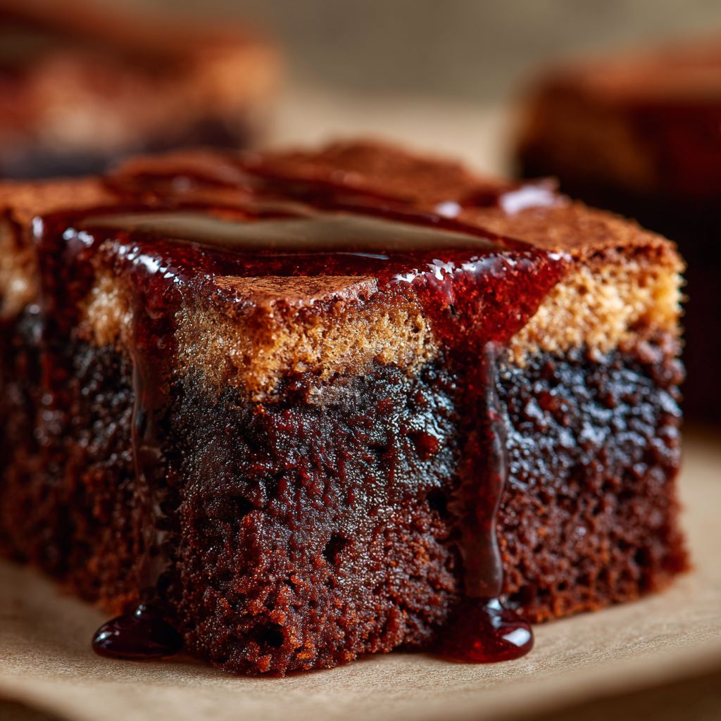 Tiramisu Brownies – Fudgy Chocolate Meets Creamy Mascarpone 4 Close-up of brownie base with coffee-soaked ladyfingers for tiramisu brownies