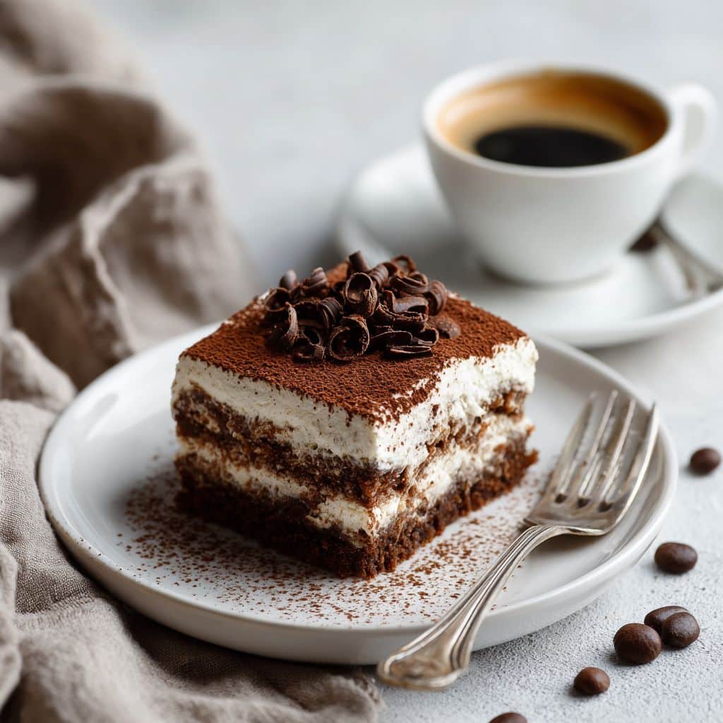 Tiramisu Brownies – Fudgy Chocolate Meets Creamy Mascarpone 1 Tiramisu brownies served with espresso coffee