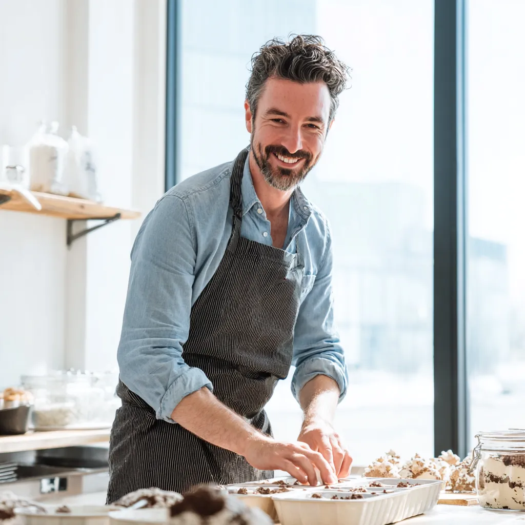 Chef James making easy no bake desserts.
