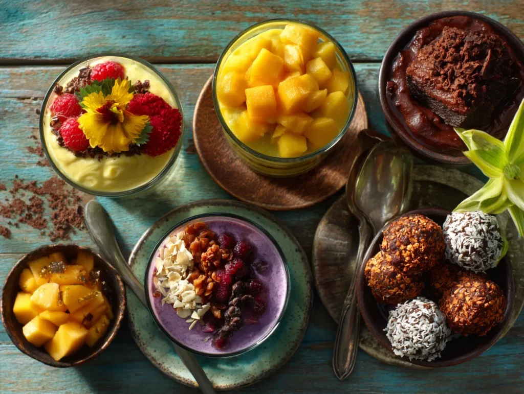 Assortment of easy no-bake dessert recipes