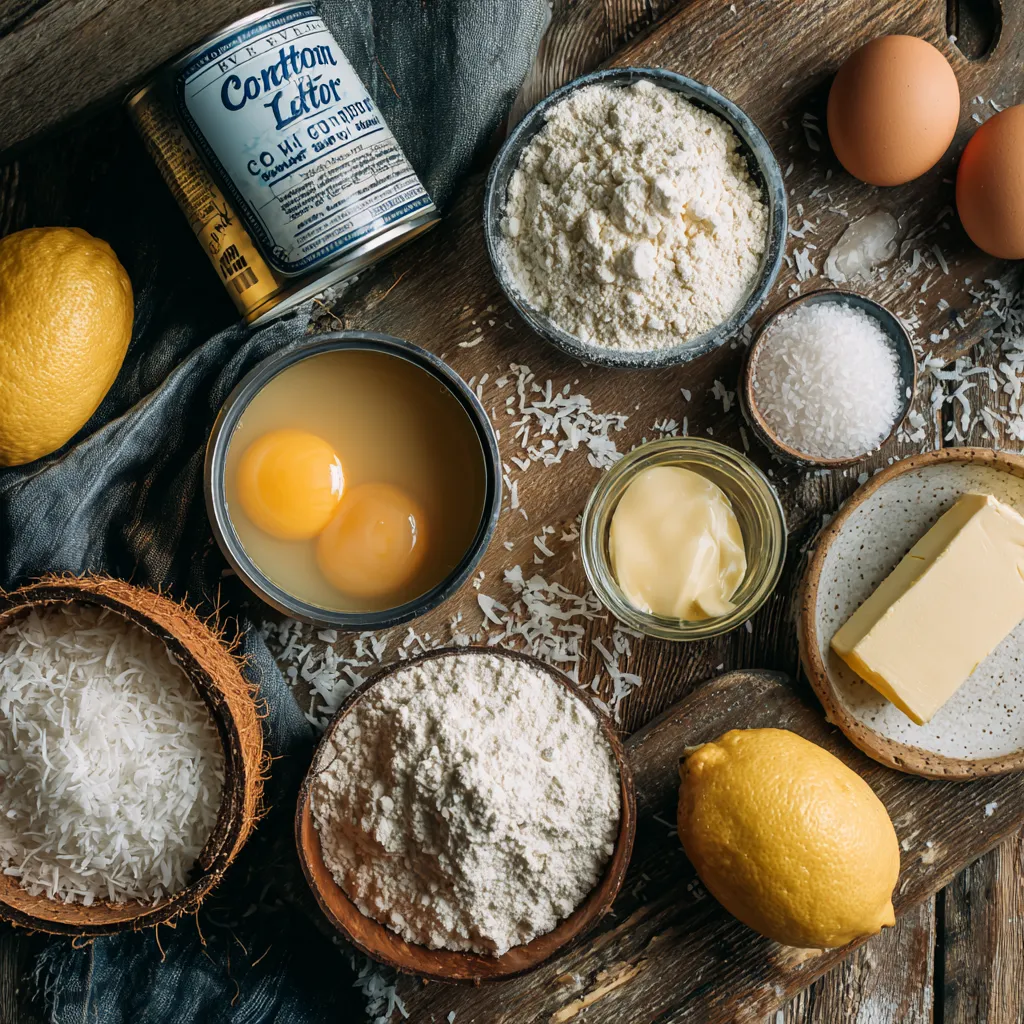 Desserts with Condensed Milk (Quick, Easy & 3-Ingredient Ideas) 8 Ingredients for condensed milk desserts on a table.